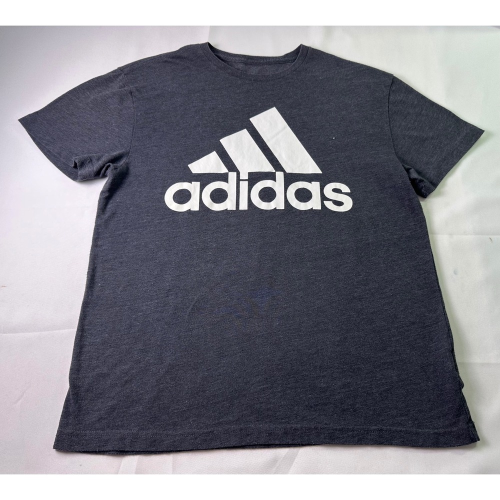 Adidas Badge of Sport Logo T-Shirt Charcoal Heather Gray Tri-Blend Men's Large